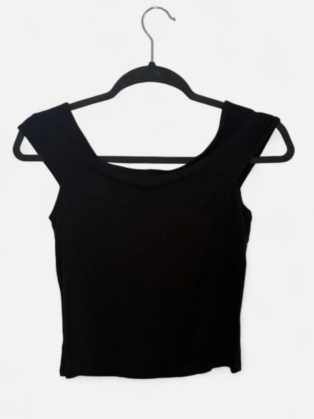 Live in the moment Off the Shoulder Twist-Front Black Top Shirt Size M